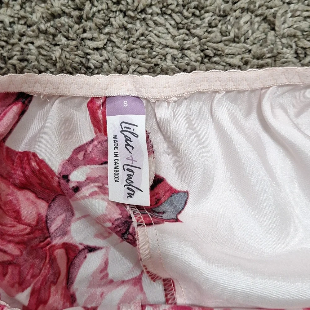 Lilac & London 2-piece lingerie pajama set - S floral pink